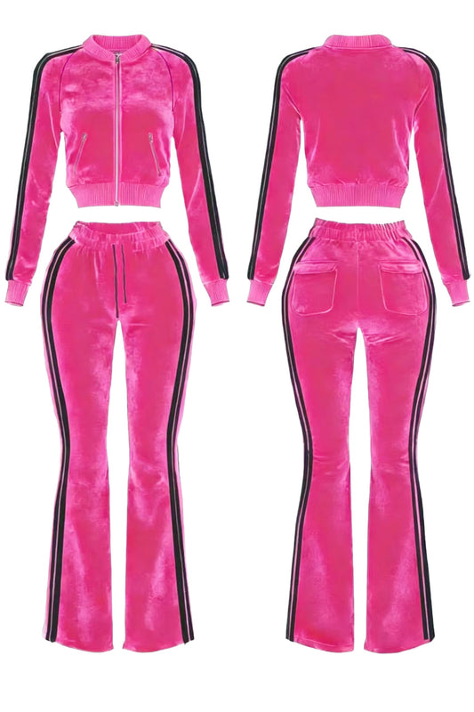 AMBERNXCOLE LUXE TRACKSUIT- PINK/BLACK