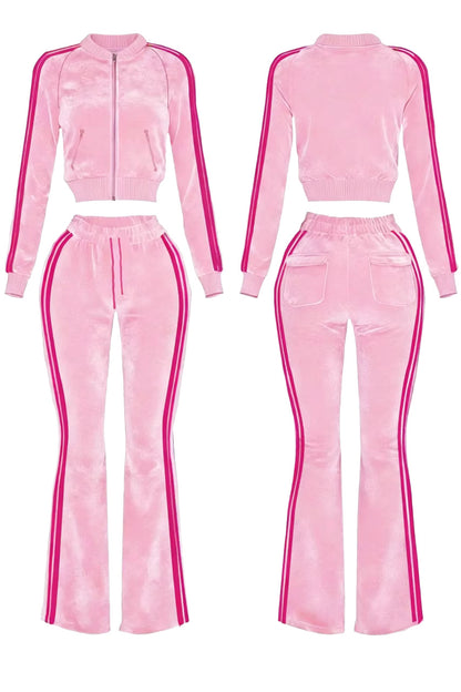 AMBERNXCOLE LUXE TRACKSUIT-LT.PINK/ DARK PINK