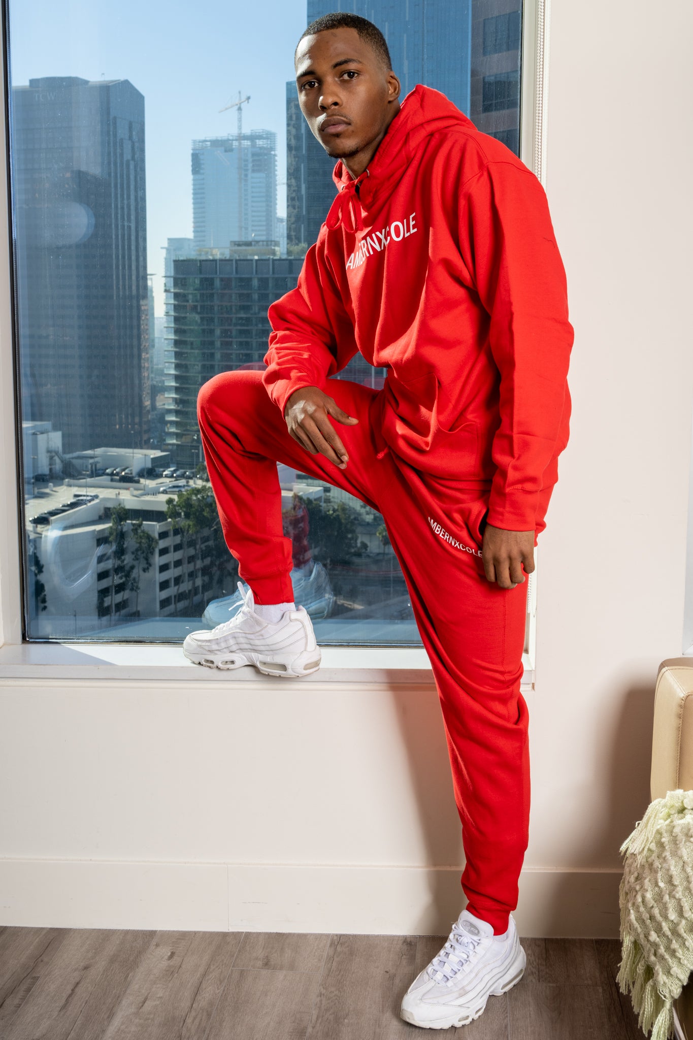 RED AMBERNXCOLE SIGNATURE HOODIE SET