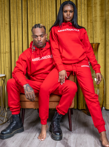 RED AMBERNXCOLE SIGNATURE HOODIE SET