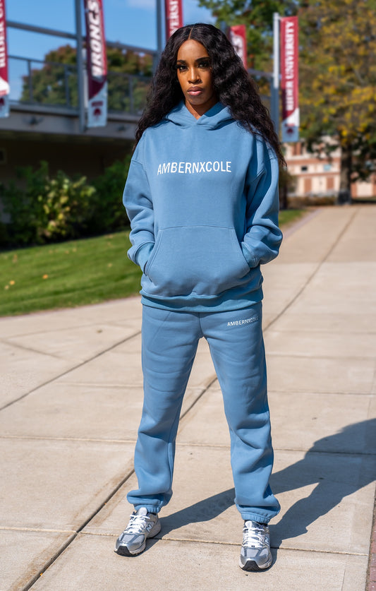 SOFT BLUE AMBERNXCOLE HOODIE SET