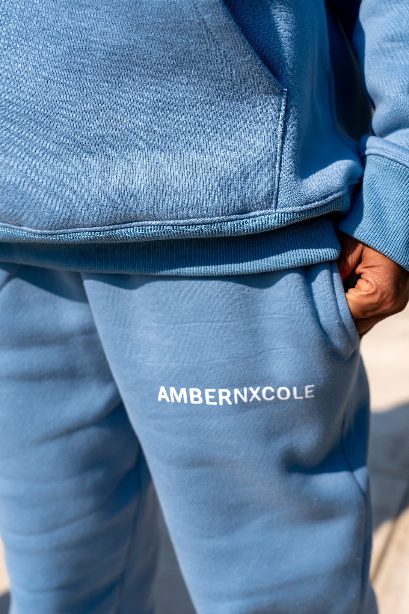 SOFT BLUE AMBERNXCOLE HOODIE SET