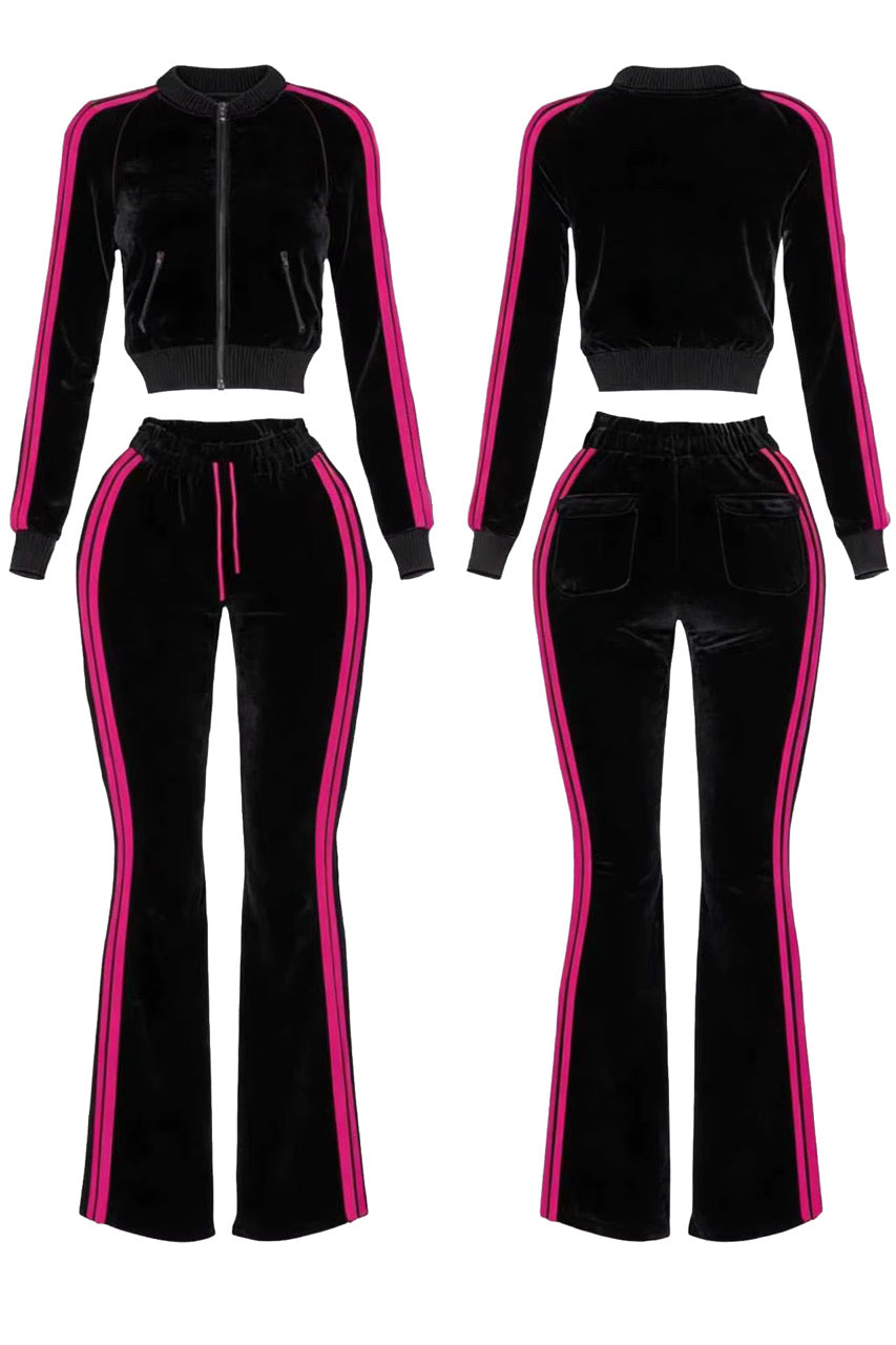 AMBERNXCOLE LUXE TRACKSUIT-BLACK/PINK