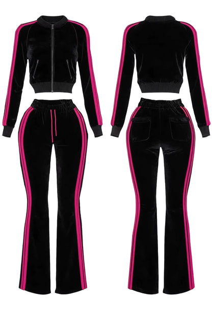 AMBERNXCOLE LUXE TRACKSUIT-BLACK/PINK